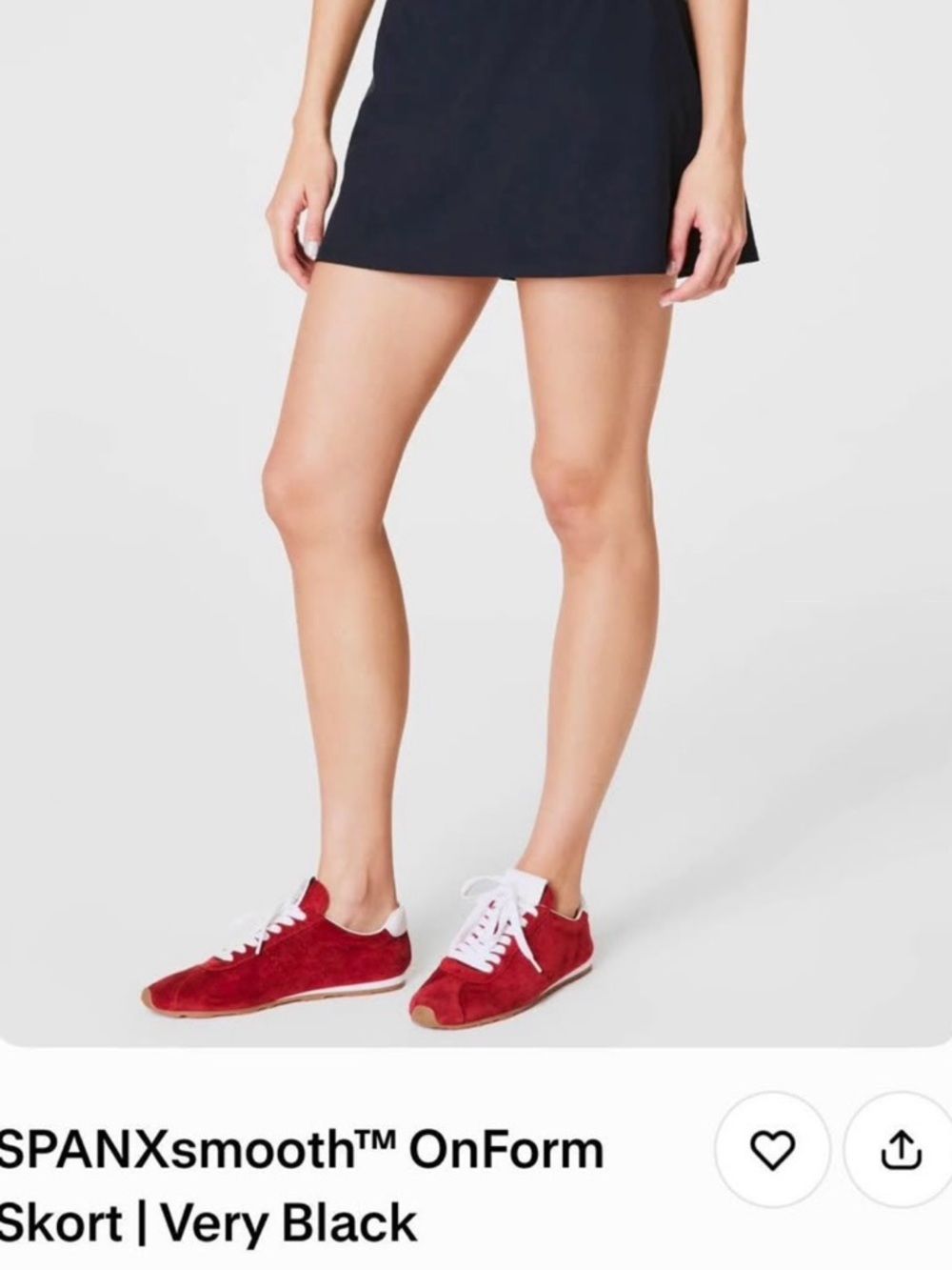 SPANX Red Suede Lace-Up Sneakers with White Laces